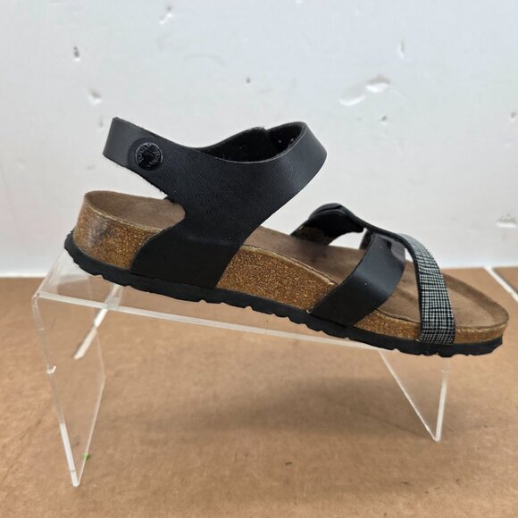 Birki's By birkenstock Womens EU 37 Lillie Black Plaid Ankle Strap Sandals - Picture 6 of 9